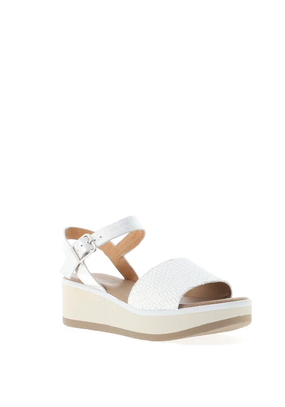 Zen Collection Low Wedge Sandals, White