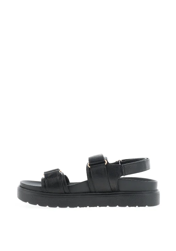 Menbur Libitina Double Strap Sandals, Black