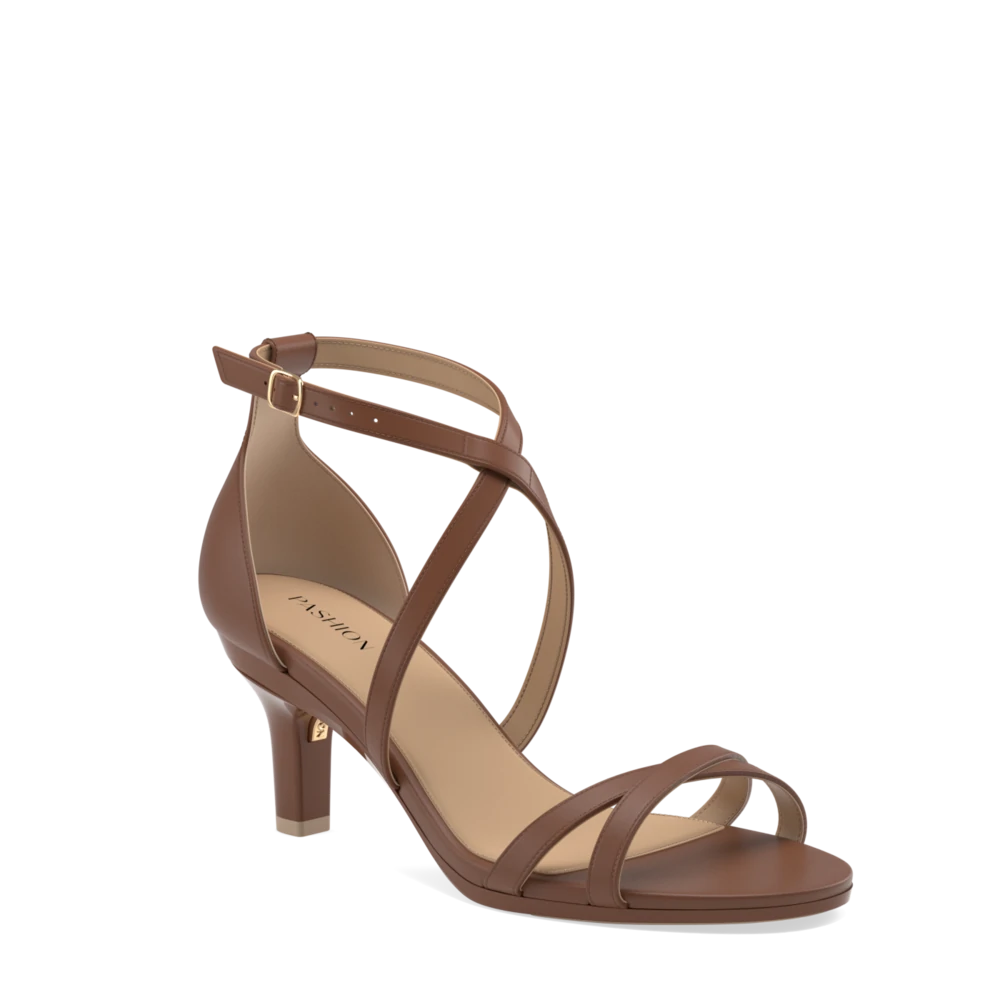 The Sandy - Walnut Leather 3 Stiletto