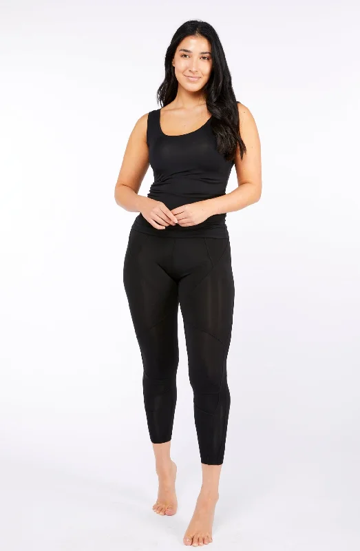 7/8th Legging - Black Panelled