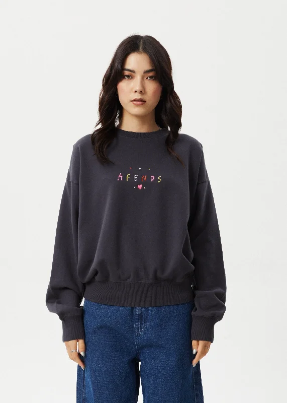 AFENDS Womens Funhouse - Crew Neck - Charcoal