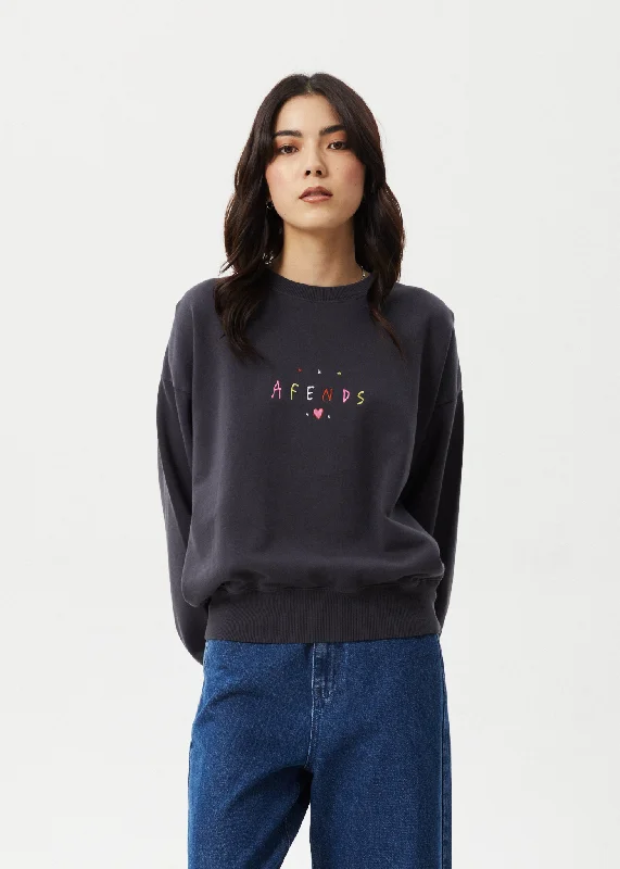 AFENDS Womens Funhouse - Crew Neck - Charcoal