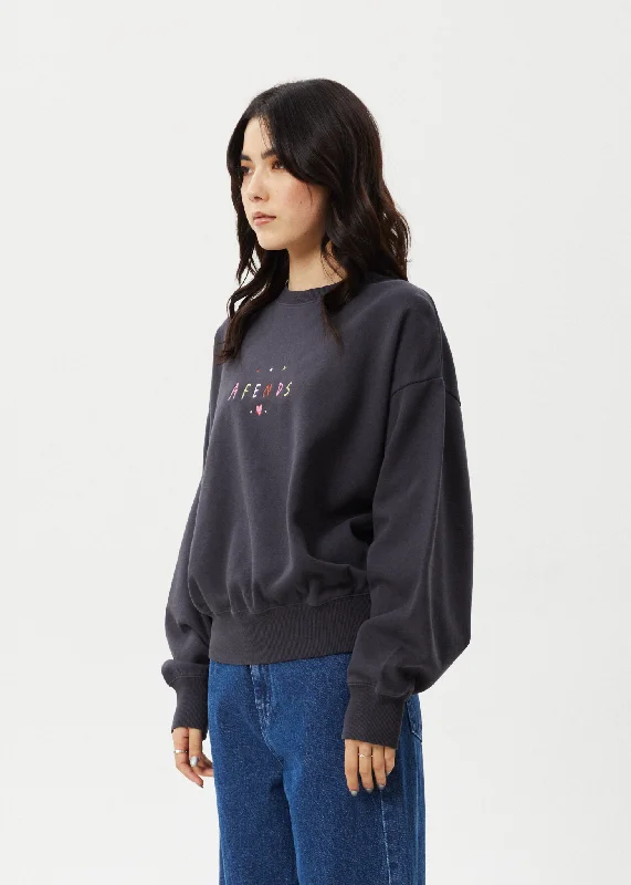 AFENDS Womens Funhouse - Crew Neck - Charcoal