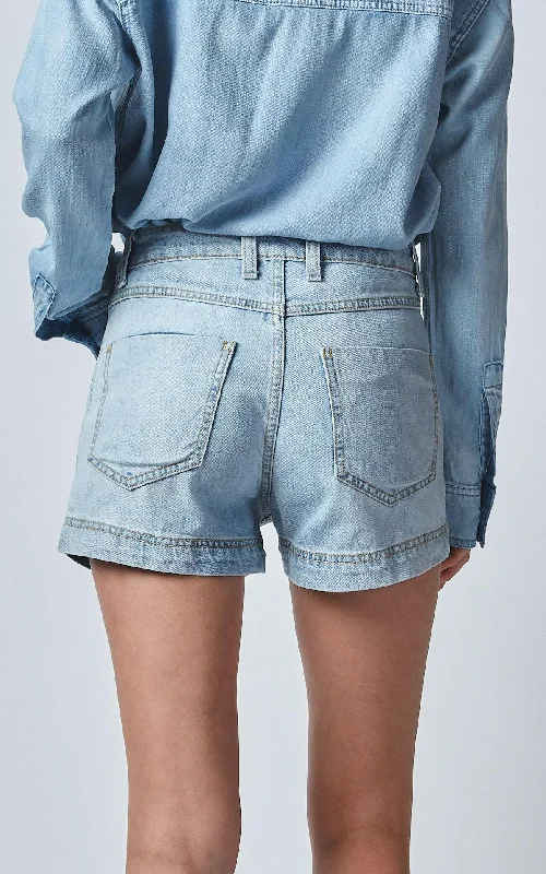 Bell High Waisted Worn Out Shorts