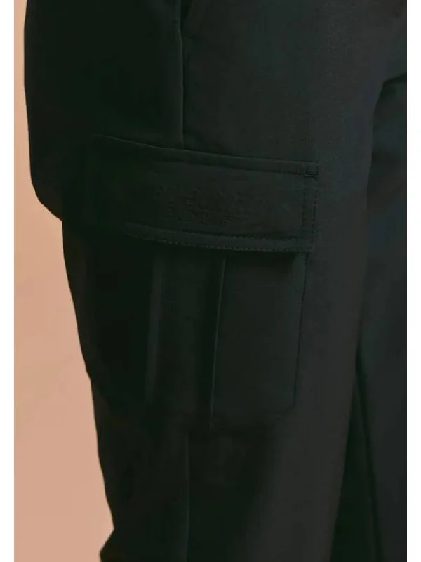 Women s Nylon Span One Pocket Cargo Pants Black