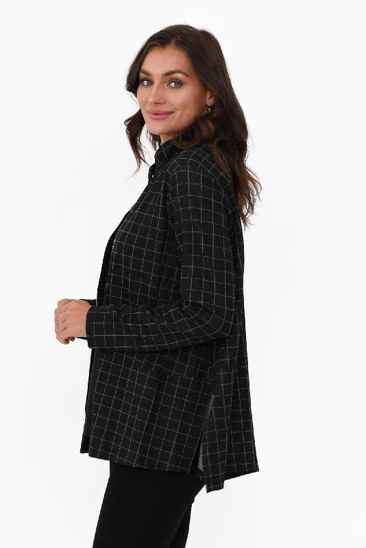 Derby Black Check Zip Jacket