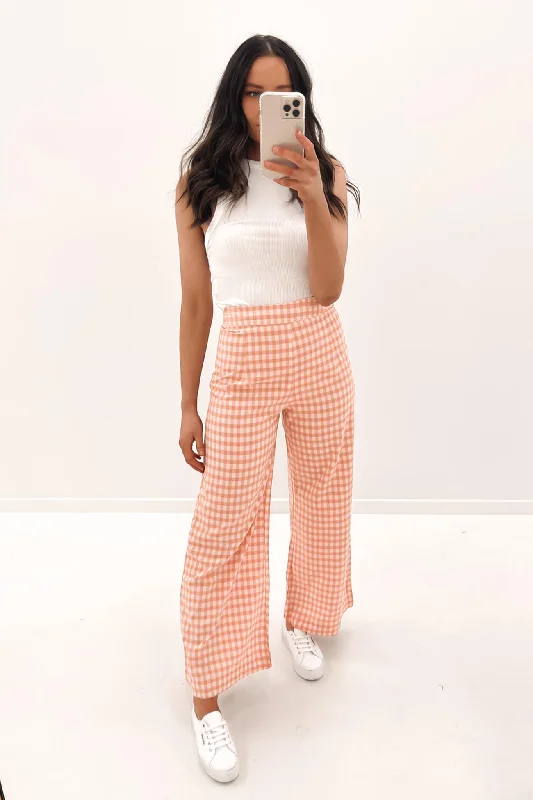 Dorothy Pant Peach Check