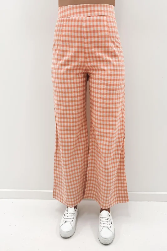 Dorothy Pant Peach Check