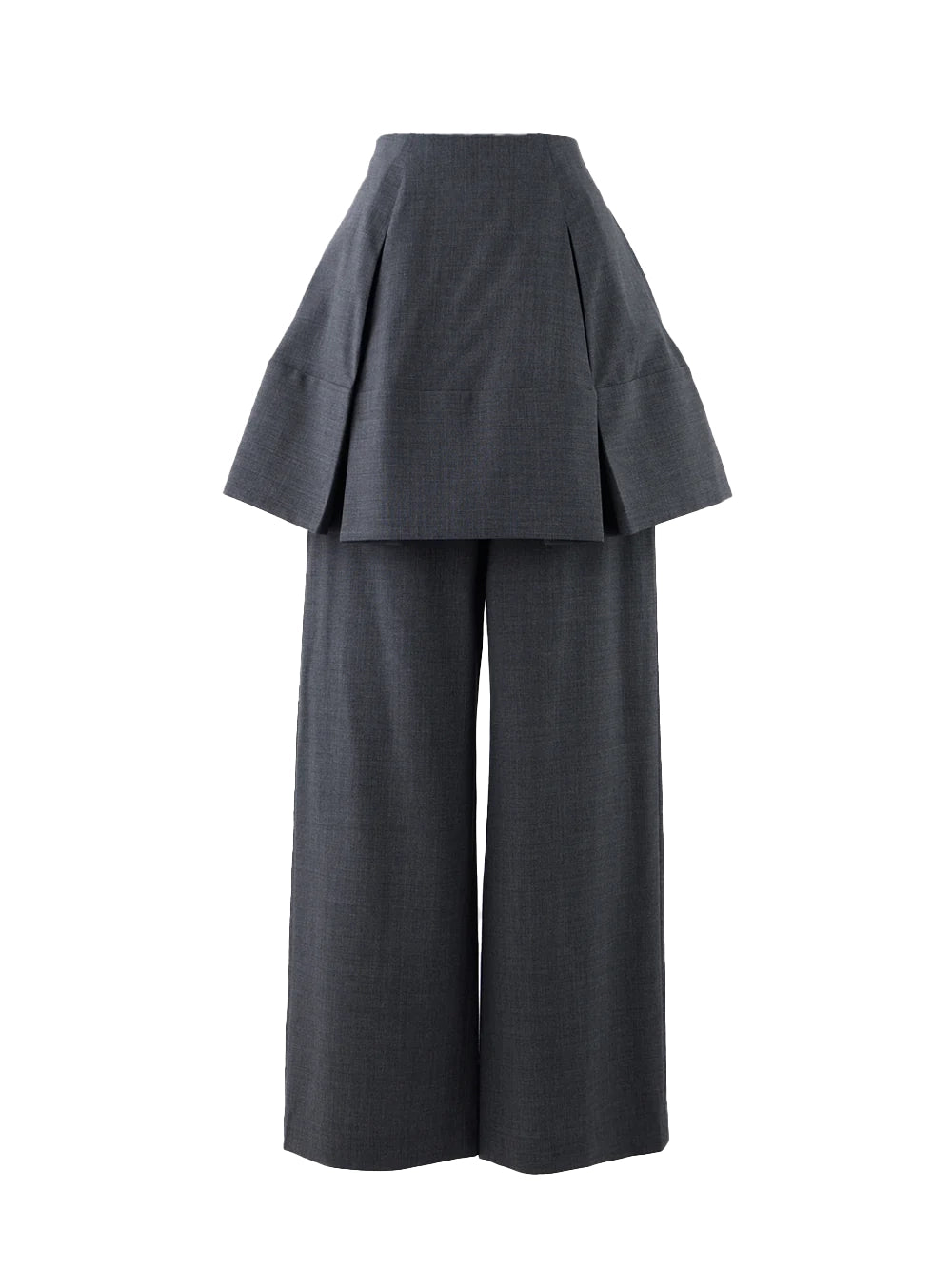 Layered Pants With Skirt (Charcoal Gray)