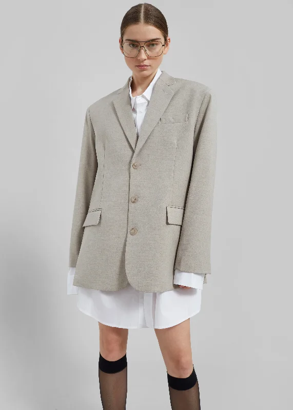 Gelso Oversized Blazer - Light Taupe Melange