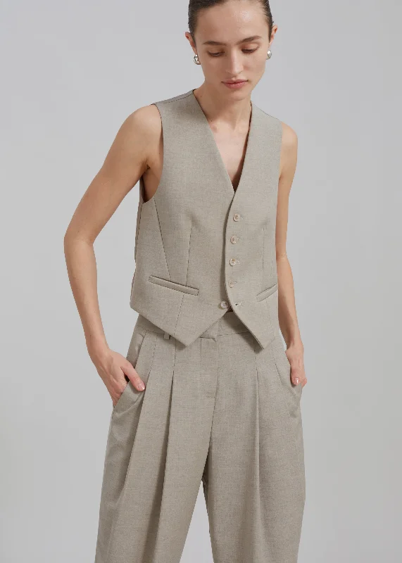 Gelso Waistcoat - Light Taupe Melange