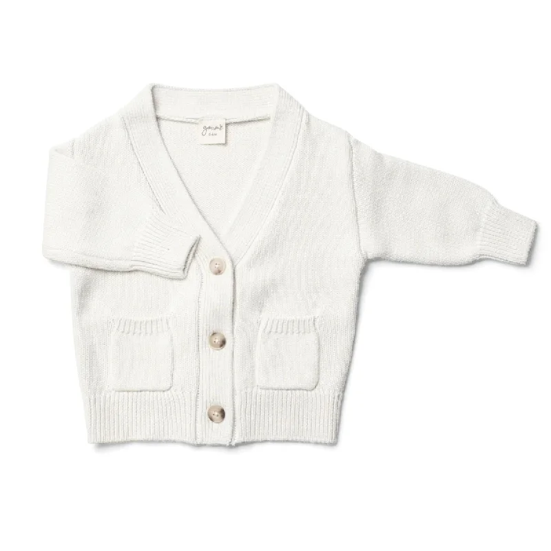 Knit Button-Up Sweater - Cloud