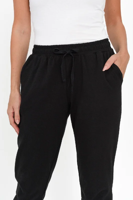 Heidi Black Cuffed Jogger Pants