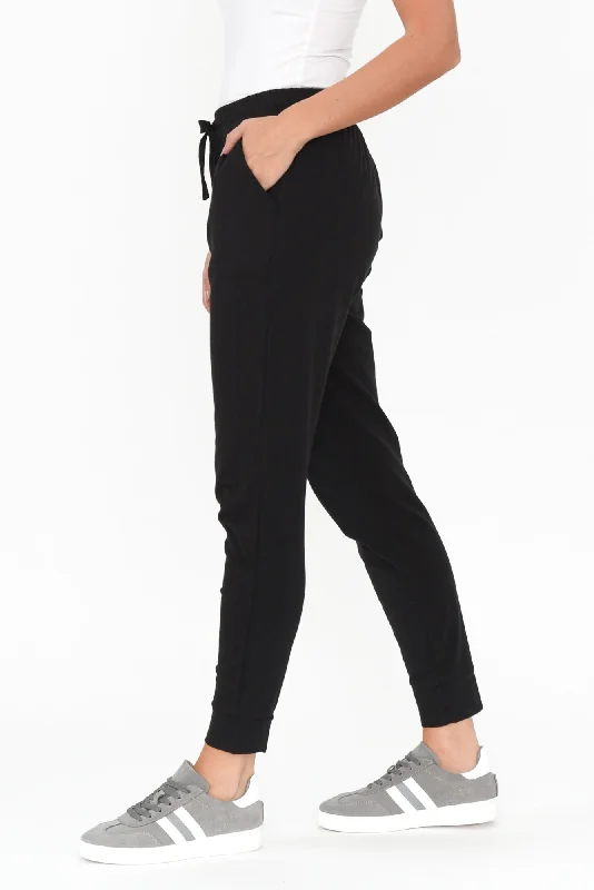 Heidi Black Cuffed Jogger Pants