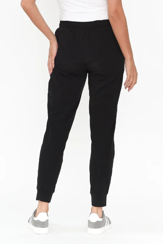 Heidi Black Cuffed Jogger Pants