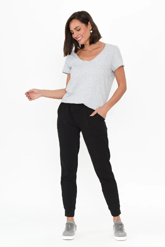 Heidi Black Cuffed Jogger Pants