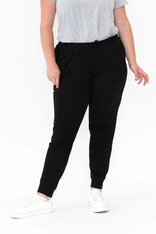 Heidi Black Cuffed Jogger Pants