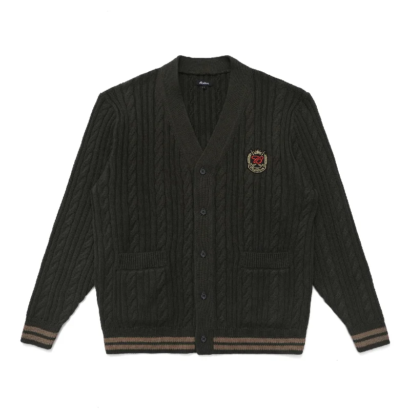 MALBON X BUDWEISER PLAYERS CABLE KNIT CARDIGAN