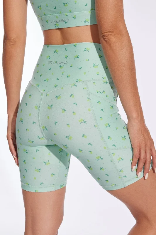 Mint Green Lemon High-waisted Shorts