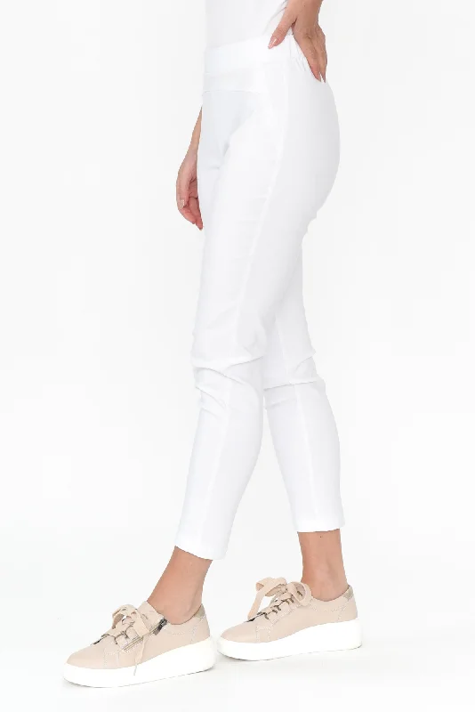 Olympia White Straight 7/8 Pants