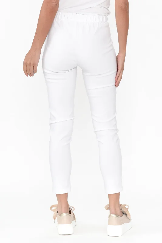 Olympia White Straight 7/8 Pants