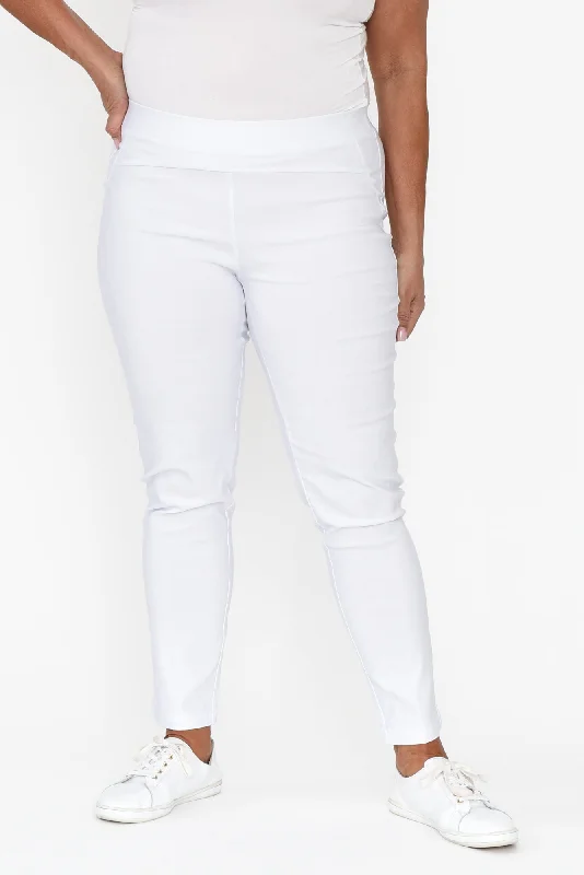 Olympia White Straight 7/8 Pants