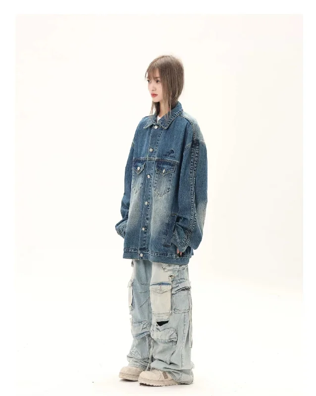 Oversized Denim Jacket With Print