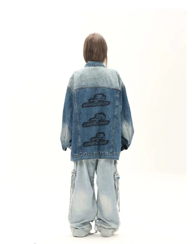 Oversized Denim Jacket With Print