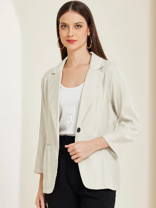 Open Front Lapel Button Casual Work Office Blazer