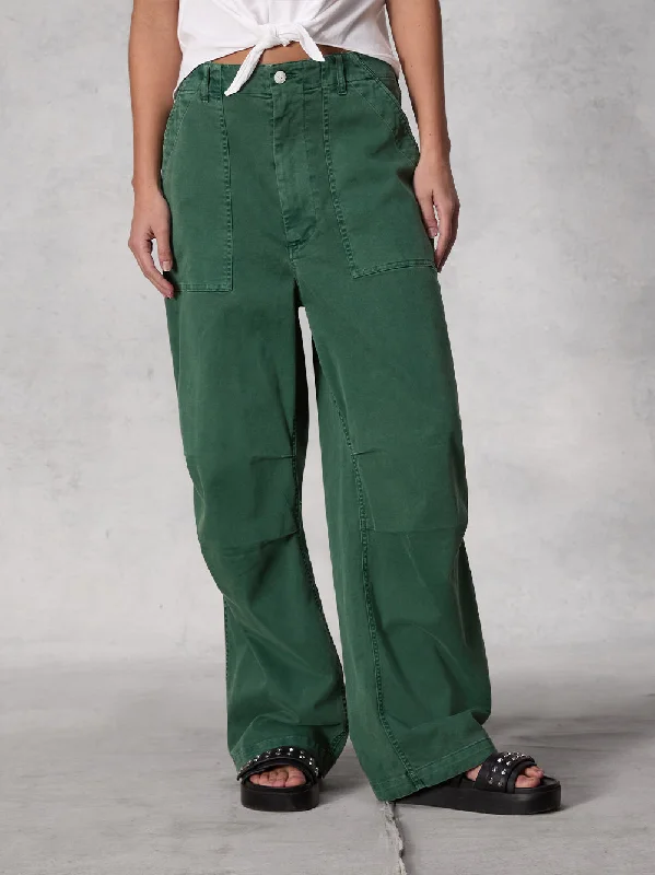 Savannah Cotton Twill Pant (Emerald Green)