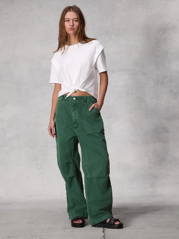 Savannah Cotton Twill Pant (Emerald Green)