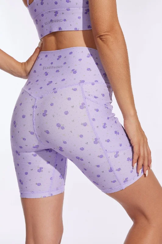 Romantic Purple Rose High-waisted Shorts