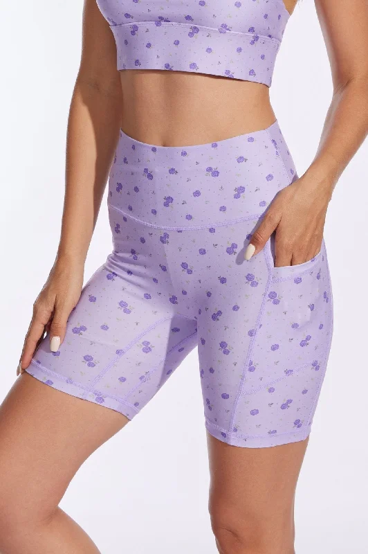 Romantic Purple Rose High-waisted Shorts