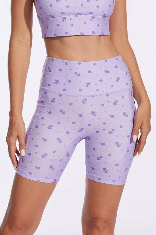 Romantic Purple Rose High-waisted Shorts