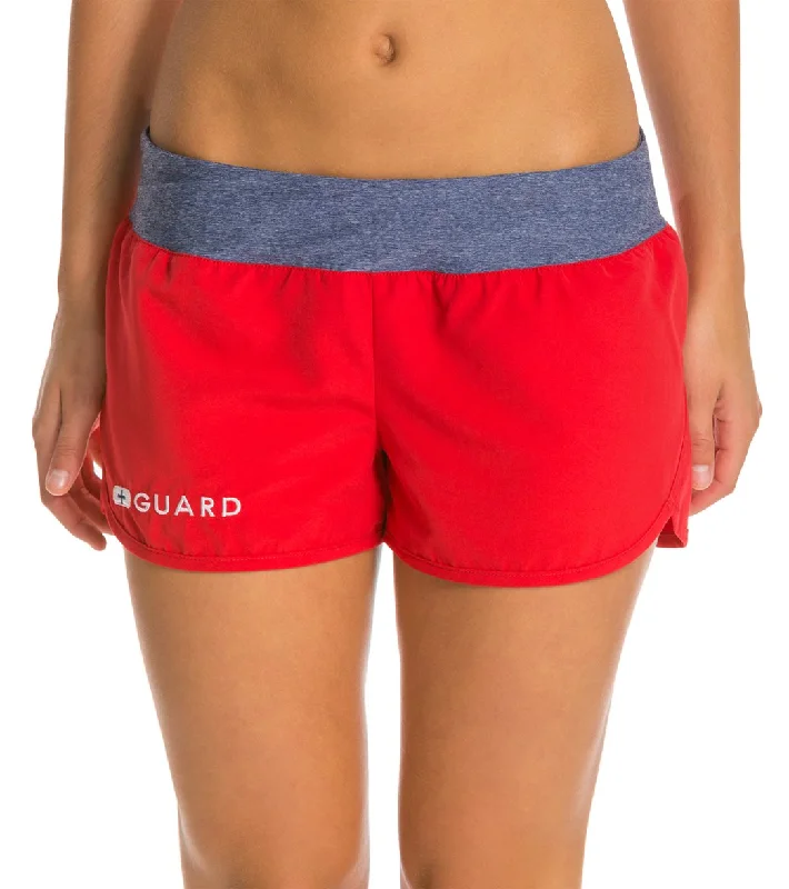 Speedo Lifeguard Female Stretch Waistband Short Red