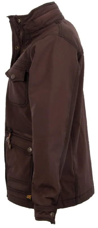 STS Ranchwear Womens Brazos II Enzyme Brown Polyester Softshell Jacket