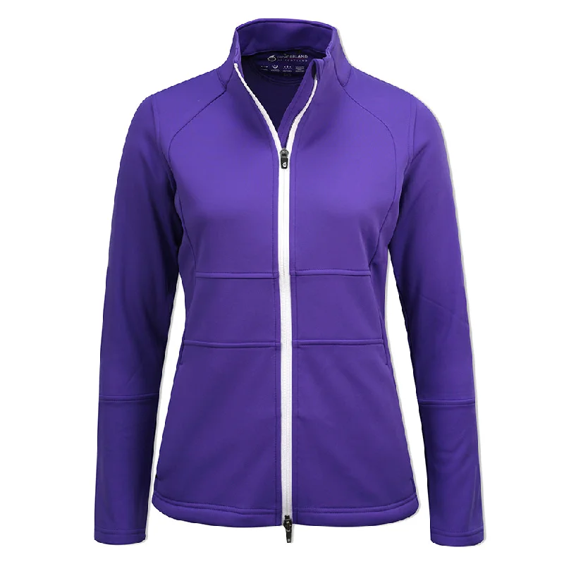 Sunderland Ladies Thermal Fleece Showerproof Jacket in Purple