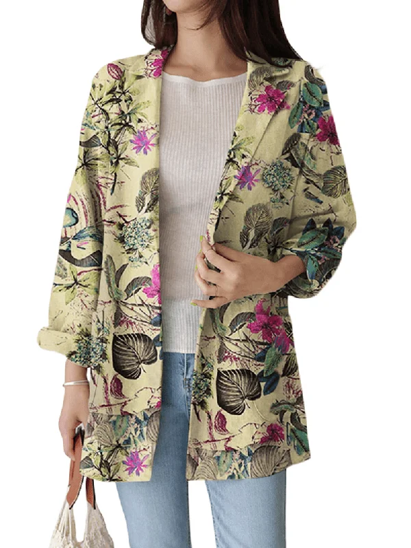 Women Full Sleeve Casual Loose Floral Printing Leisure Workwear Suit