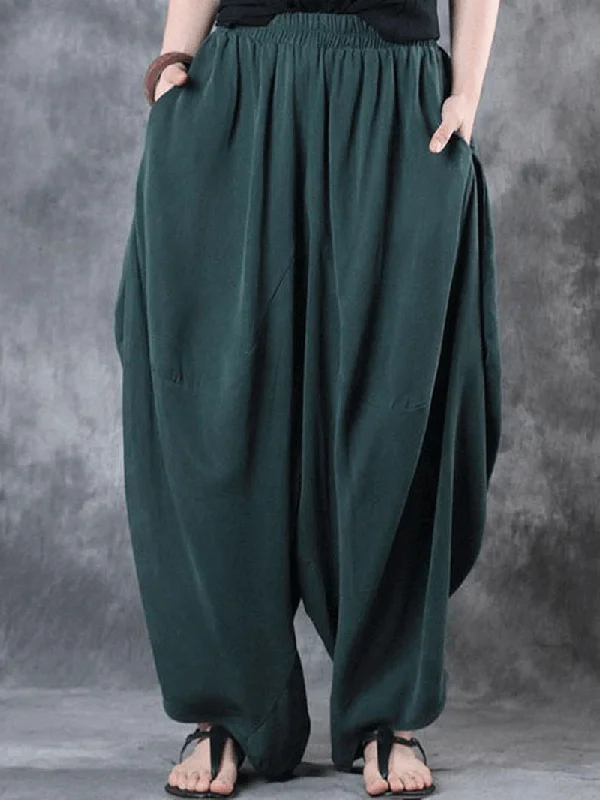 Women High Elastic Waist Loose Harem Baggy Pant