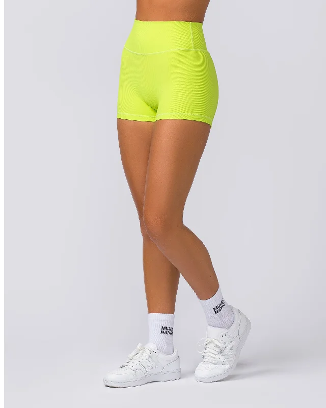 Zero Rise Rib Booty Shorts - Cyber Lime