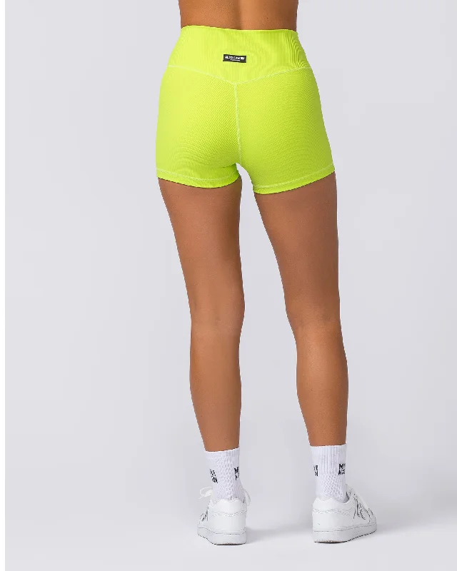 Zero Rise Rib Booty Shorts - Cyber Lime