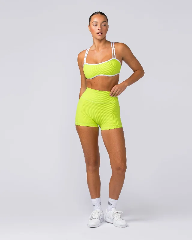 Zero Rise Rib Booty Shorts - Cyber Lime