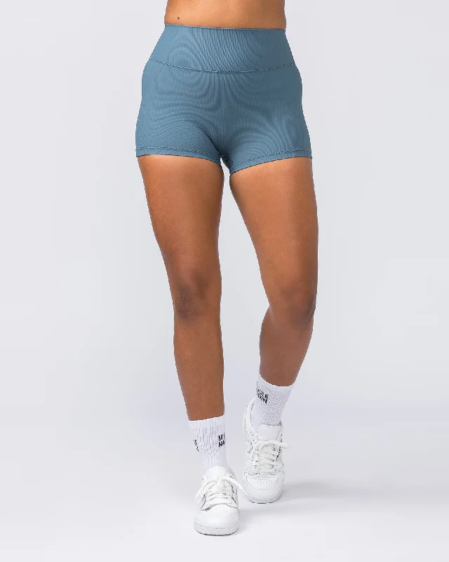 Zero Rise Rib Booty Shorts - Tidepool