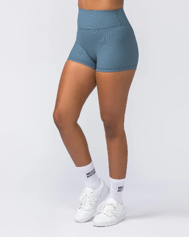 Zero Rise Rib Booty Shorts - Tidepool