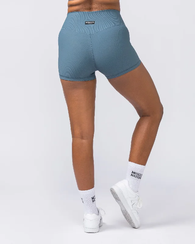 Zero Rise Rib Booty Shorts - Tidepool