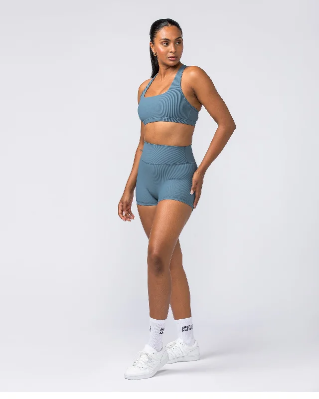 Zero Rise Rib Booty Shorts - Tidepool