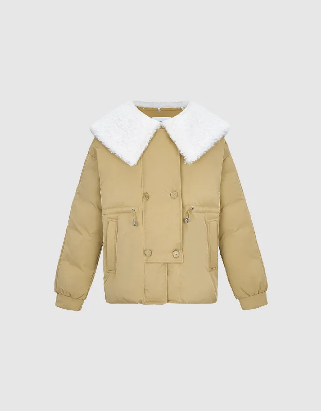 Gathered Waist Puffer Jacket