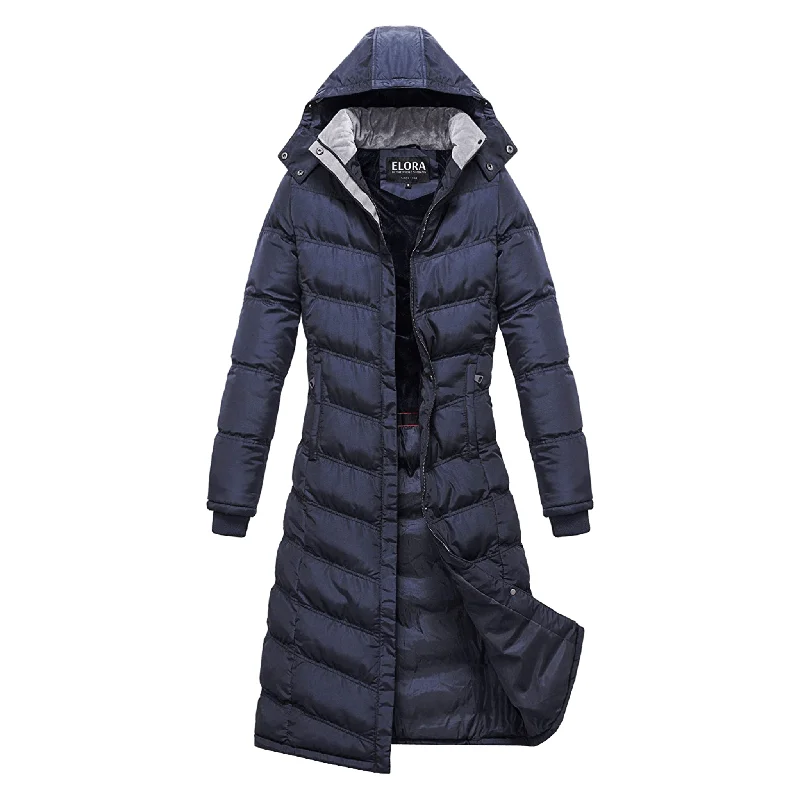 ELORA Women's Water Resistant Heavyweight Puffer Coat with Hood & Fleece