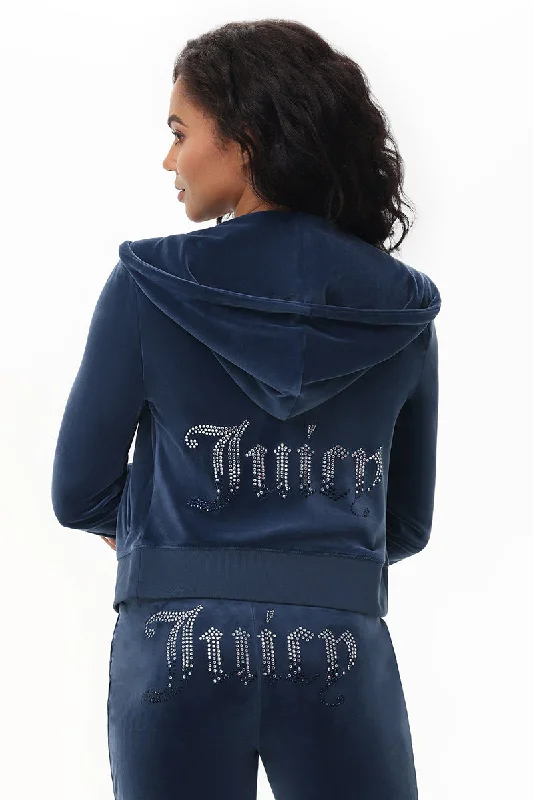 Ombre Big Bling Velour Hoodie