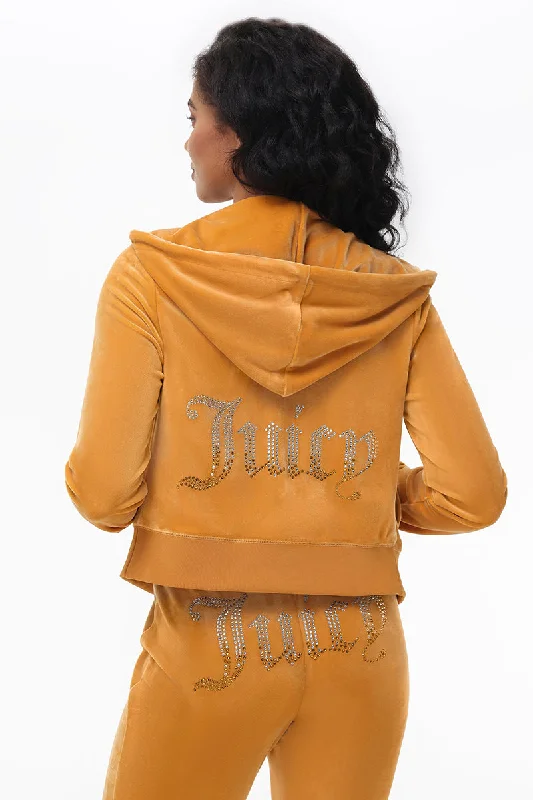 Ombre Big Bling Velour Hoodie